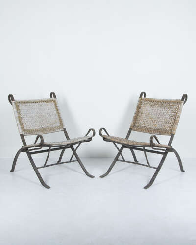Pair of Mid 20th Century French Folding Chairs