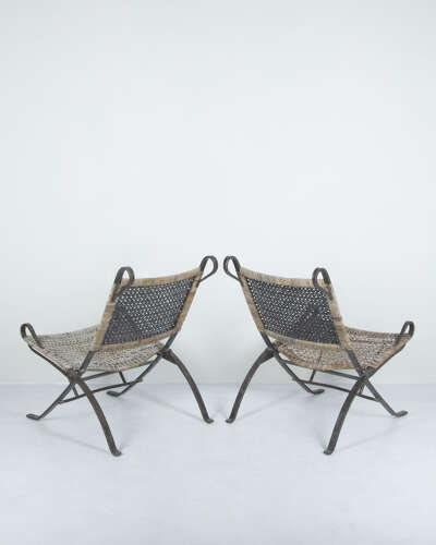 Pair of Mid 20th Century French Folding Chairs