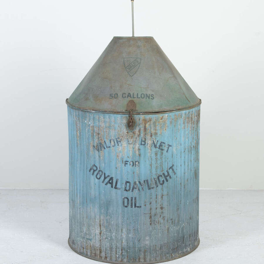 Large 20th Century Painted Oil Drum Converted to Lamp
