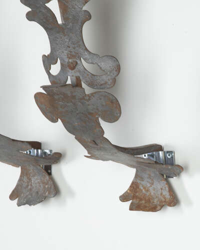 Pair of Early 18th Century Wrought Iron Wall Sconces